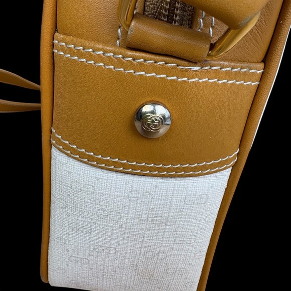 Vintage 80s Gucci GG Canvas and Leather Crossbody Shoulder Bag Tan Trim - RARE - Picture 4 of 16